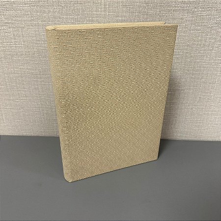 CAIXA LIVRO EM MDF COM REVESTIMENTO EM PU BEGE