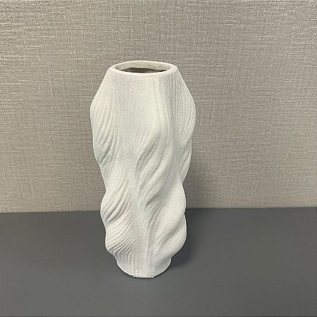 VASO EM CERAMICA BRANCO PEQUENO