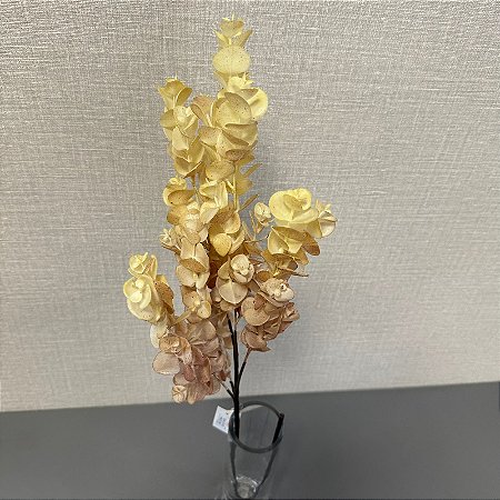 Haste Galho de Eucalipto Creme 80cm