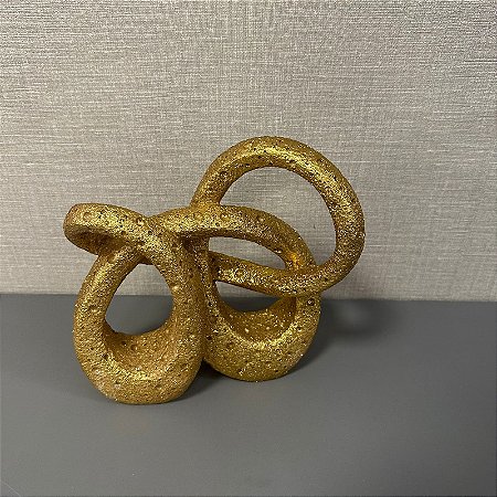 ESCULTURA ABSTRATA INFINITO DOURADO 20CM