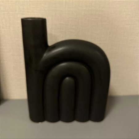 VASO EM CERAMICA PRETO M