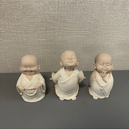TRIO ESCULTURA BUDA CREME 15CM