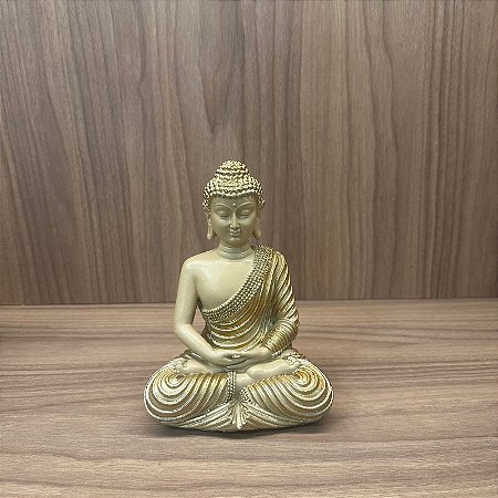 ESCULTURA BUDA DOURADO 18CM