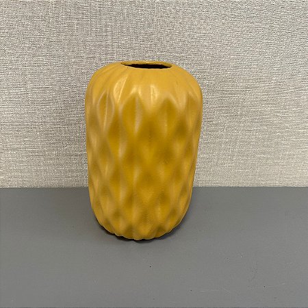 VASO CORRENTE BOJUDO MEDIO MOSTARDA 19CM