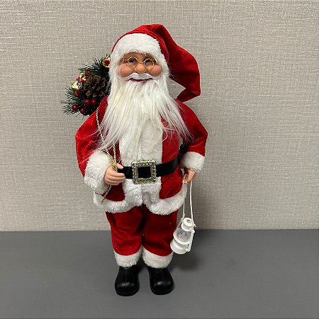 BONECO NATAL PAPAI NOEL COM OCULOS 46M VERMELHO