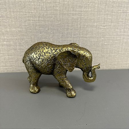 ELEFANTE DE RESINA DOURADO