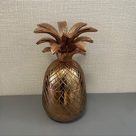 POTE ABACAXI EM METAL COBRE M ( COM AVARIAS )