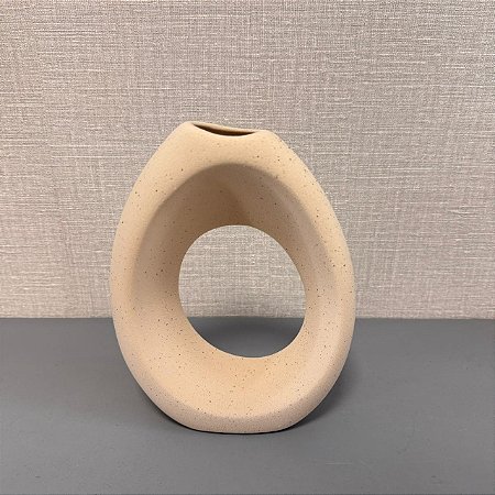 VASO GARRAFA ALIANÇA II BEGE COM TEXTURA 22CM