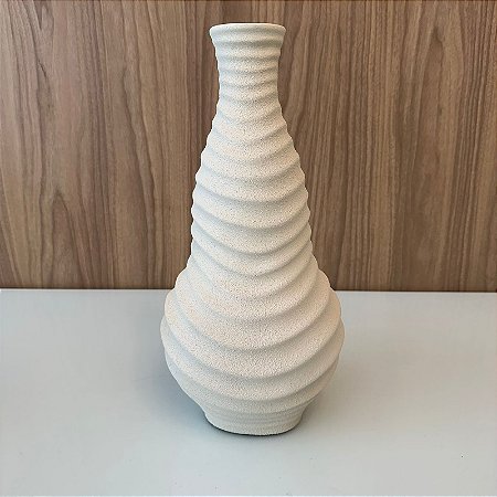 Garrafa Onda I em Ceramica Off White 40x20cm