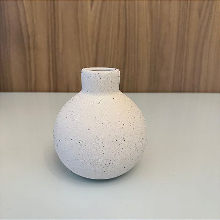 Vaso II Bojudo em Ceramica Off white 16x15cm