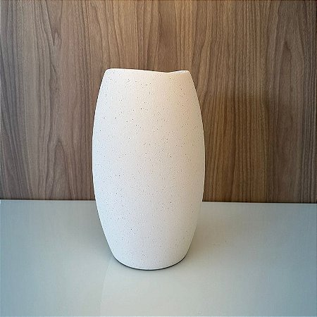 Vaso Elegante Liso II Branco em Ceramica 35X23cm