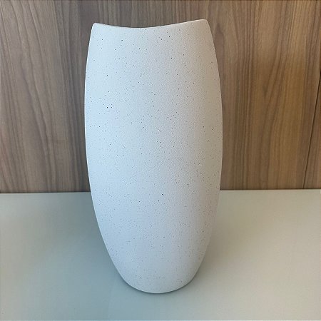 Vaso Elegante Liso I Branco em Ceramica 43x24cm