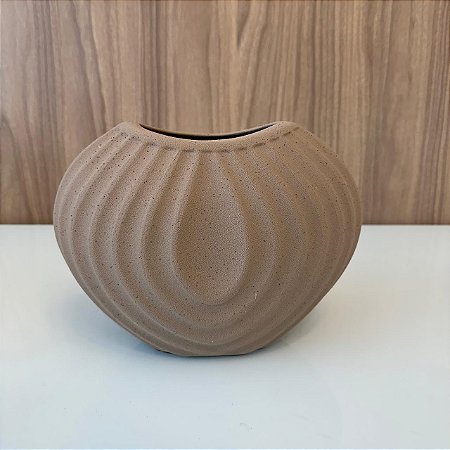 Vaso Harmonia Marrom III em Ceramica 19x17cm