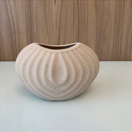Vaso Harmonia Bege IV em Ceramica 15x22cm