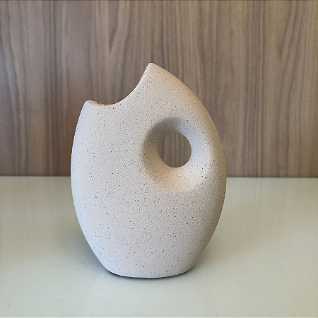 Vaso Garrafa Bege II em Ceramica 16x11cm