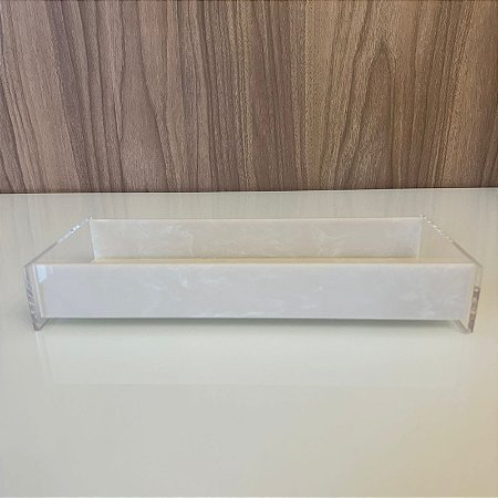 Bandeja Elegance em Acrilico Travertino 27x12cm