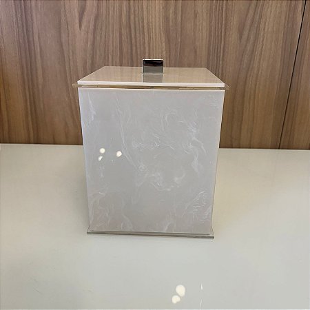 Lixeira Advance Travertino em Acrilico 26x19cm