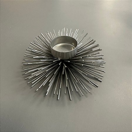 Porta vela Silver Star Pequeno 15cm