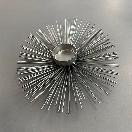 Porta vela Silver Star Grande 20cm