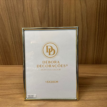 Porta Retrato Dourado em Metal Foto 15X20CM