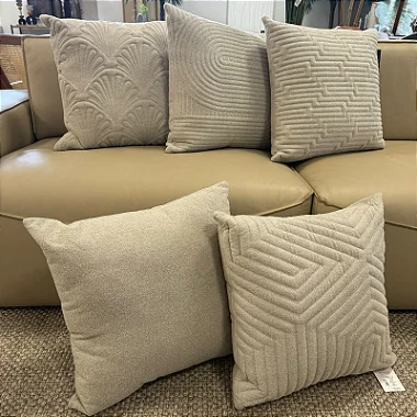 Almofada Bouclé Cinza Claro 52x52cm