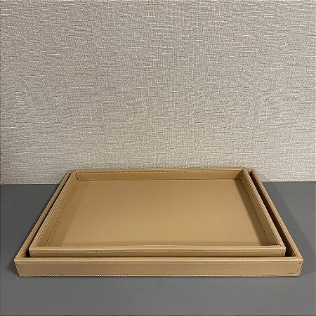 Bandeja Revestida em Pu Bege