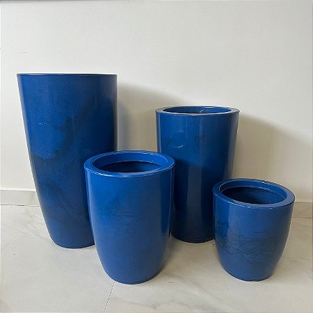 Vaso Coluna Redondo Polido Marmorizado 67cm, 54cm, 40cm, 29cm