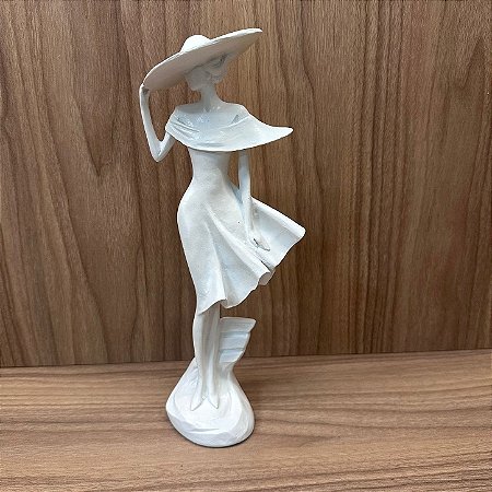 ESCULTURA LADY BRANCA 29X8X10CM