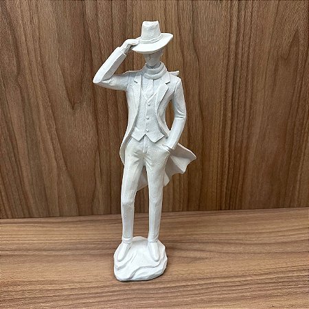 ESCULTURA GENTLEMAN BRANCO 31X15X7 CM