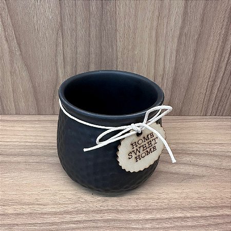 VASO DE CERAMICA 10,5X9CM PRETO