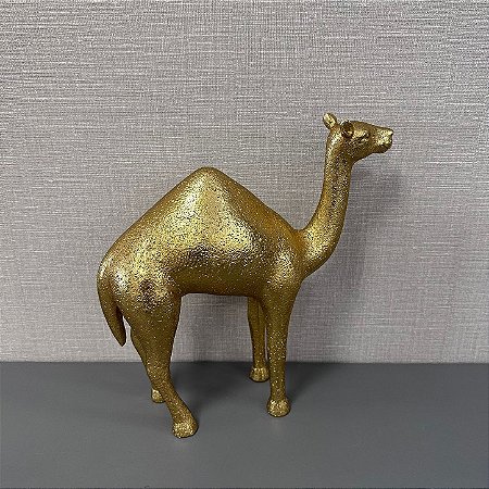 ESCULTURA DROMEDÁRIO EM POLIRESINA DOURADO