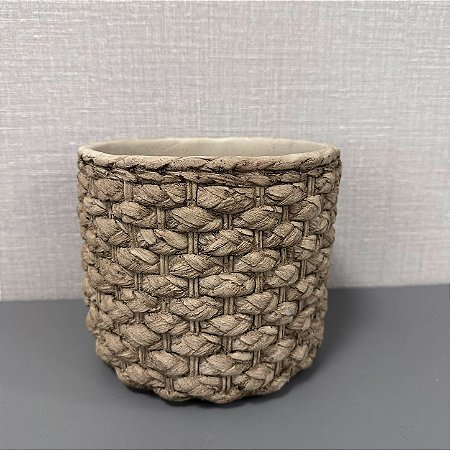 CACHEPOT EM CIMENTO MARROM 15X18CM