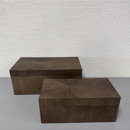 CAIXA EM MDF MARROM G 30,5x15,5cm M 25,5x12,5cm
