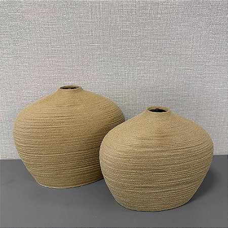 VASO EM CERAMICA G 26X30X16CM M 23X26X13CM
