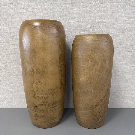 VASO EM MADEIRA G 69X27CM M 61X23CM
