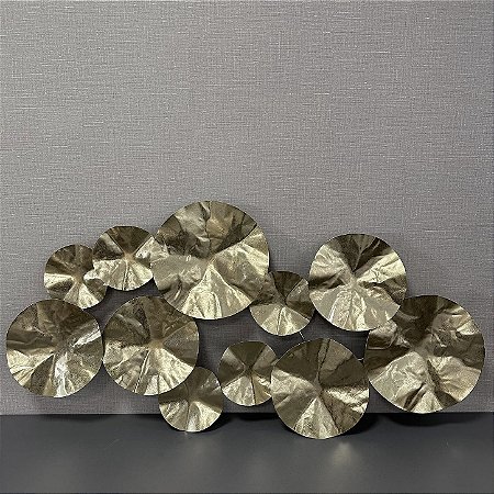 ADORNO DE PAREDE EM METAL DOURADO 1,20X59CM
