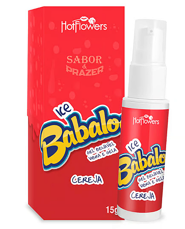 BABALOO  GEL BEIJÁVEL VIBRA E GELA ICE CEREJA