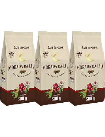 Kit Café Torrado e Moído, 3 pacotes de 500g - Morada da Lua