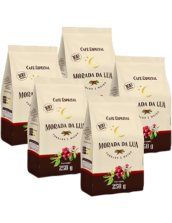 Kit Café Torrado e Moído, 5 pacotes de 250g - Morada da Lua