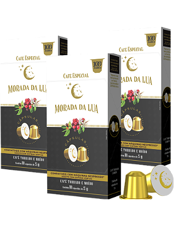 Kit Café em Cápsulas Nespresso - 03 Caixas de 10 Cápsulas (30 caps) - Morada da Lua