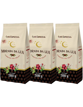 Kit Café em Grãos, 3 pacotes de 500g - Morada da Lua