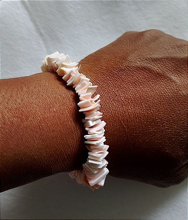 Pulseira de Concha de Madrepérola Natural-Pulsera de Cascalho