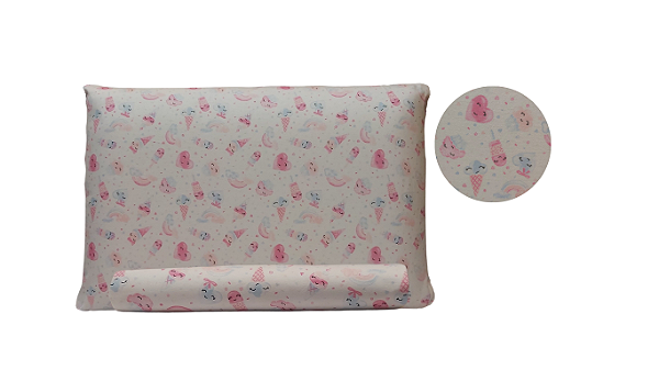 Conjunto de Lençol e fronha Estampa Sorvetinhos