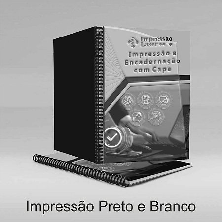 Apostila Encadernada 100 Folhas c/ Capa - Impressão Preto e Branco