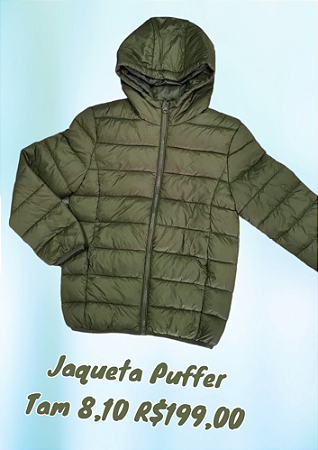 Jaqueta Puffer verde Tam 8,10