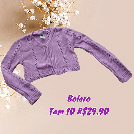Bolero lilás tamanho 10