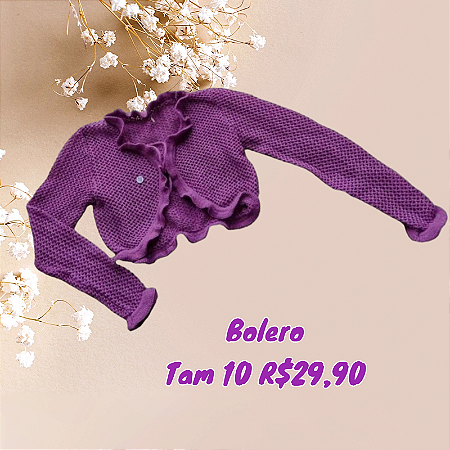Bolero roxo tamanho 10