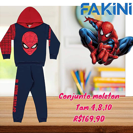 Conjunto moletom Homem Aranha Tam 4,10
