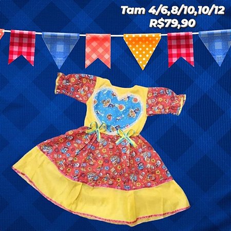 Vestido junina Tamanho 4 a  12