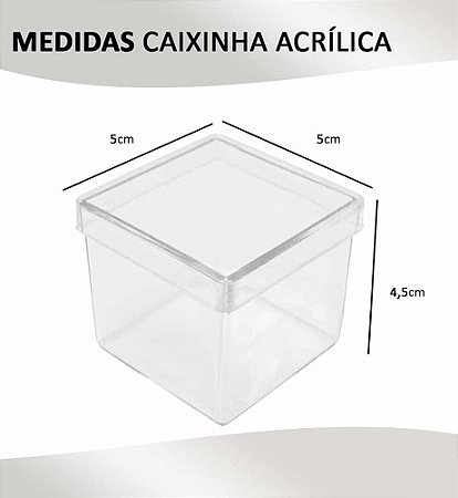 Caixinha Transparente 5x5cm Para Personalizar (50 Peças) (LB0303U50)
